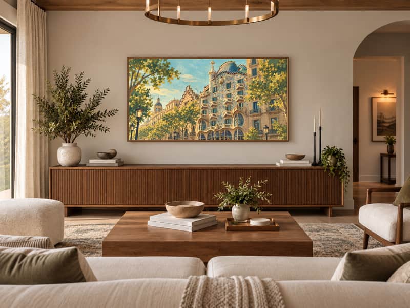 Casa Batlló wallpaper shown as art on a Samsung Frame TV