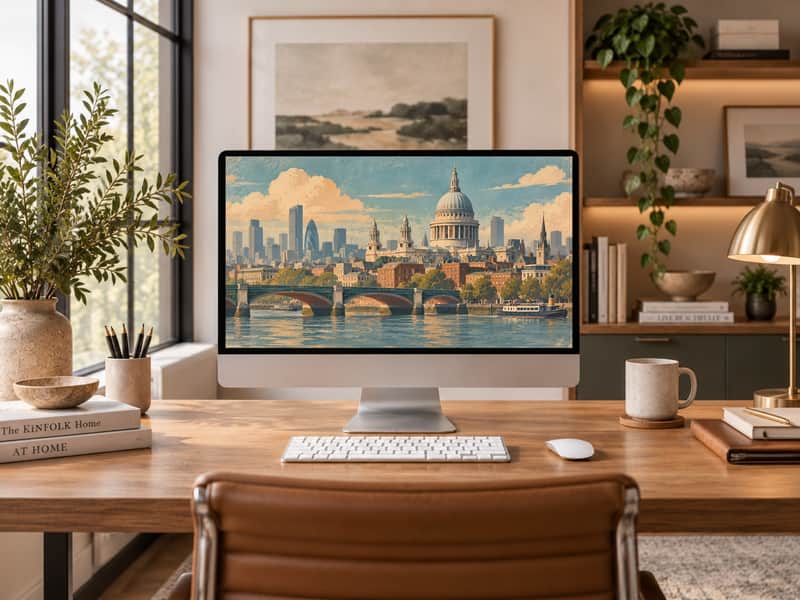 St. Paul's Cathedral wallpaper shown on a desktop computer screen