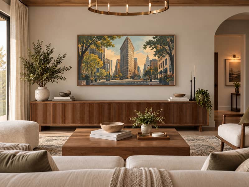 Statue of Liberty wallpaper shown as art on a Samsung Frame TV