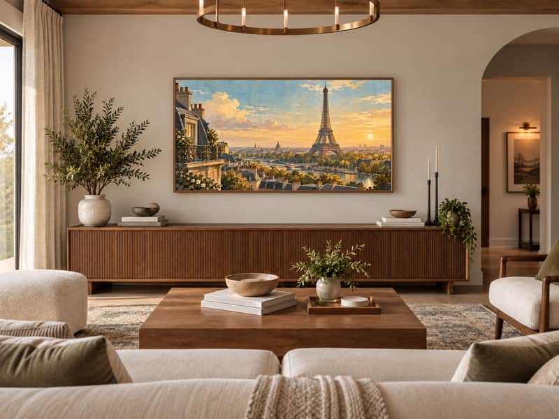 Sacré-Cœur Basilica wallpaper shown as art on a Samsung Frame TV