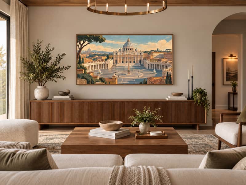 St. Peter's Basilica wallpaper shown as art on a Samsung Frame TV