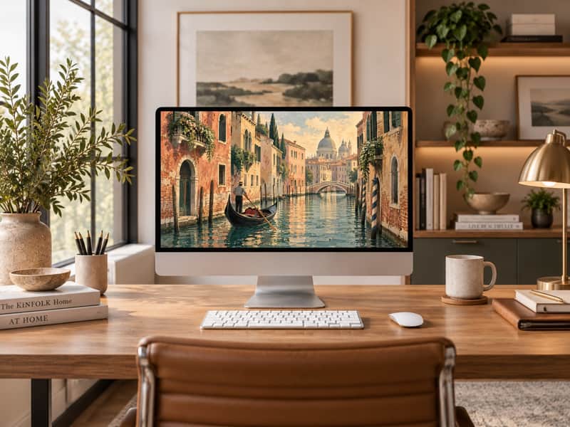 Colosseum wallpaper shown on a desktop computer screen