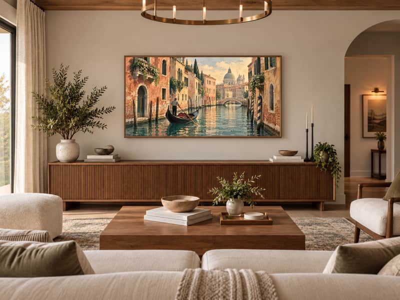 Colosseum wallpaper shown as art on a Samsung Frame TV
