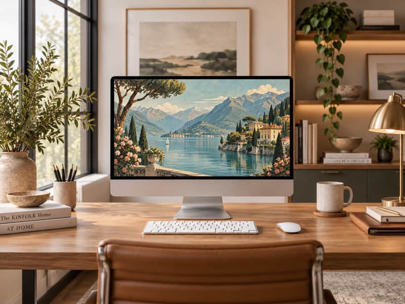 Venice Canals wallpaper shown on a desktop computer screen