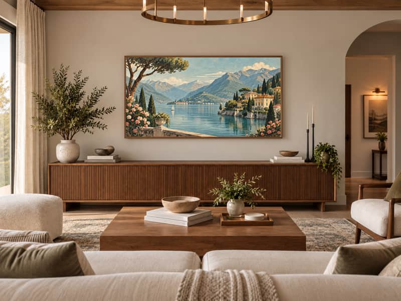 Venice Canals wallpaper shown as art on a Samsung Frame TV