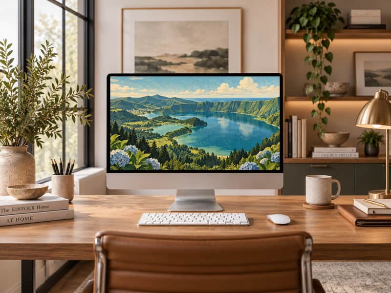 Sintra Palace wallpaper shown on a desktop computer screen