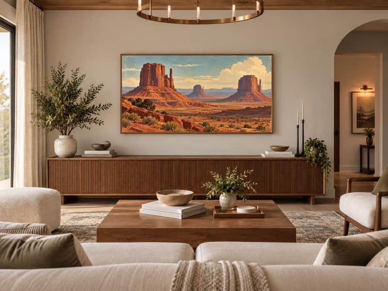 Antelope Canyon wallpaper shown as art on a Samsung Frame TV