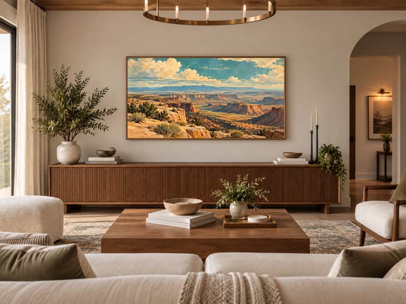 High Desert Plateau wallpaper shown as art on a Samsung Frame TV