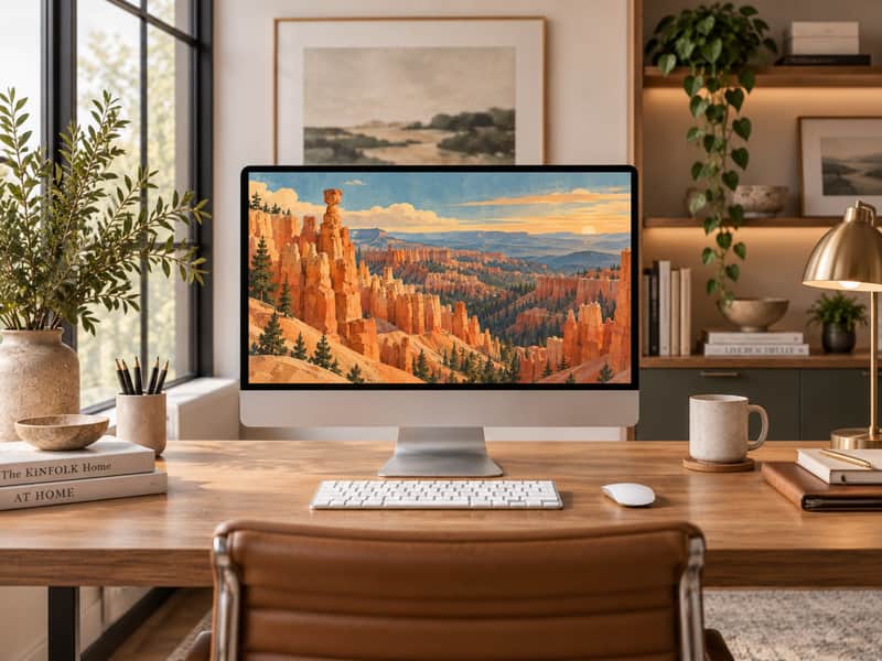 Salt Flats Horizon wallpaper shown on a desktop computer screen