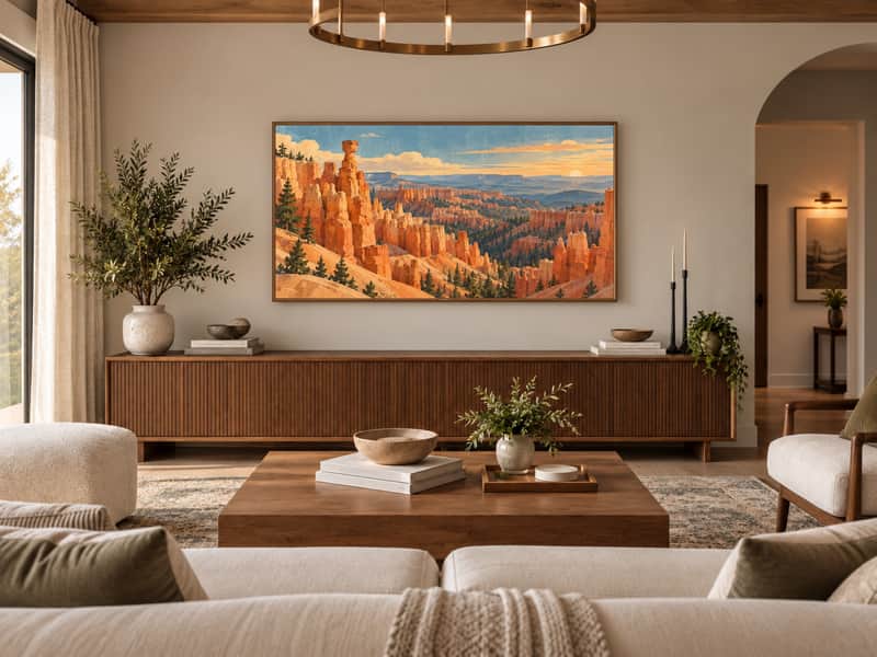 Salt Flats Horizon wallpaper shown as art on a Samsung Frame TV