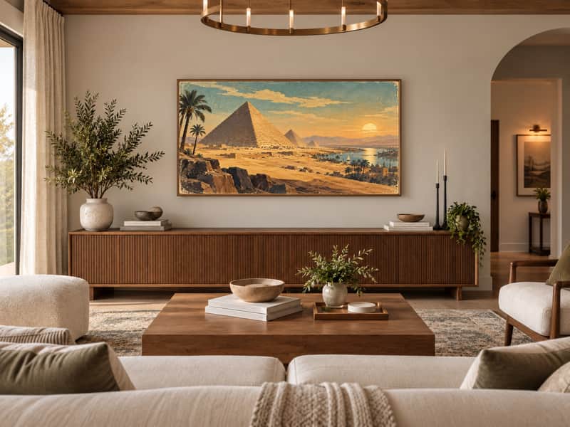 Great Pyramid of Giza, Egypt wallpaper shown as art on a Samsung Frame TV