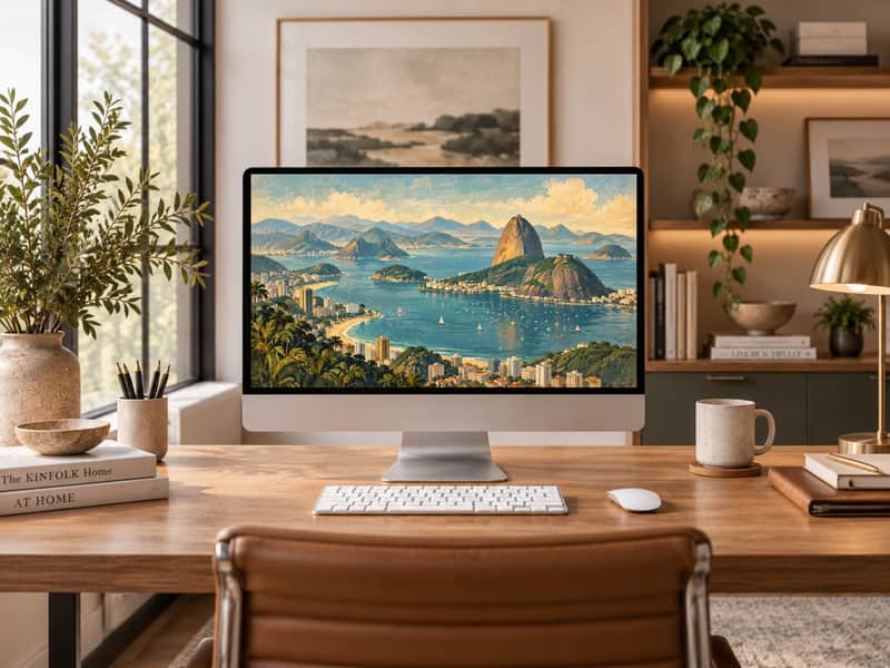 Great Barrier Reef, Australia wallpaper shown on a desktop computer screen