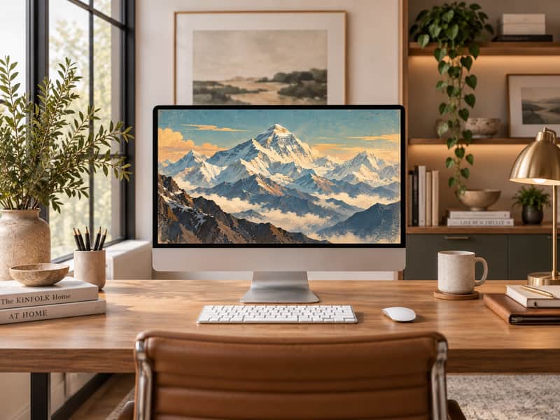 Guanabara Bay, Rio de Janeiro wallpaper shown on a desktop computer screen