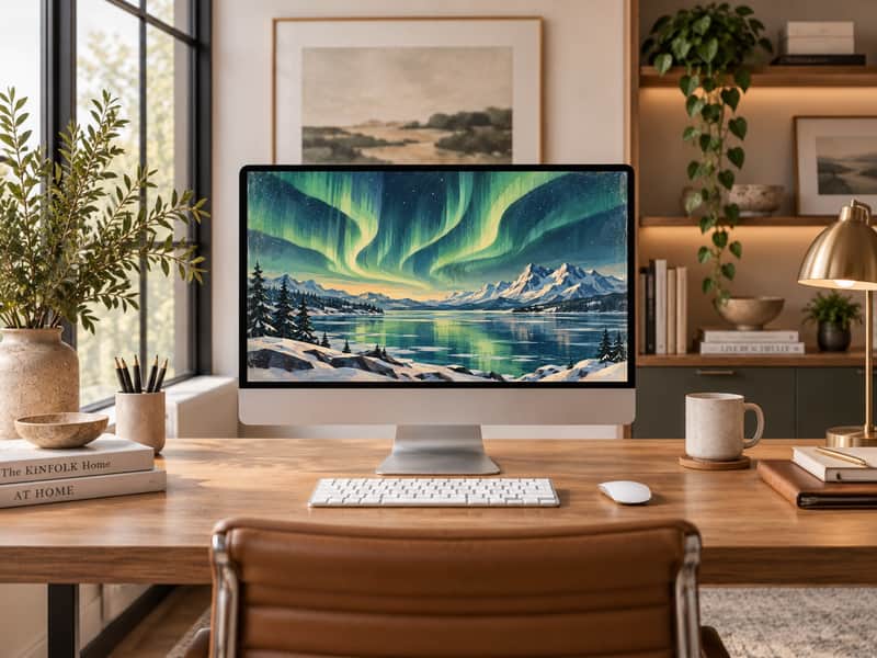 Victoria Falls, Zambia/Zimbabwe wallpaper shown on a desktop computer screen
