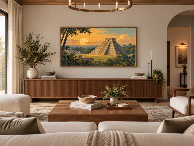 Chichen Itza, Mexico wallpaper shown as art on a Samsung Frame TV