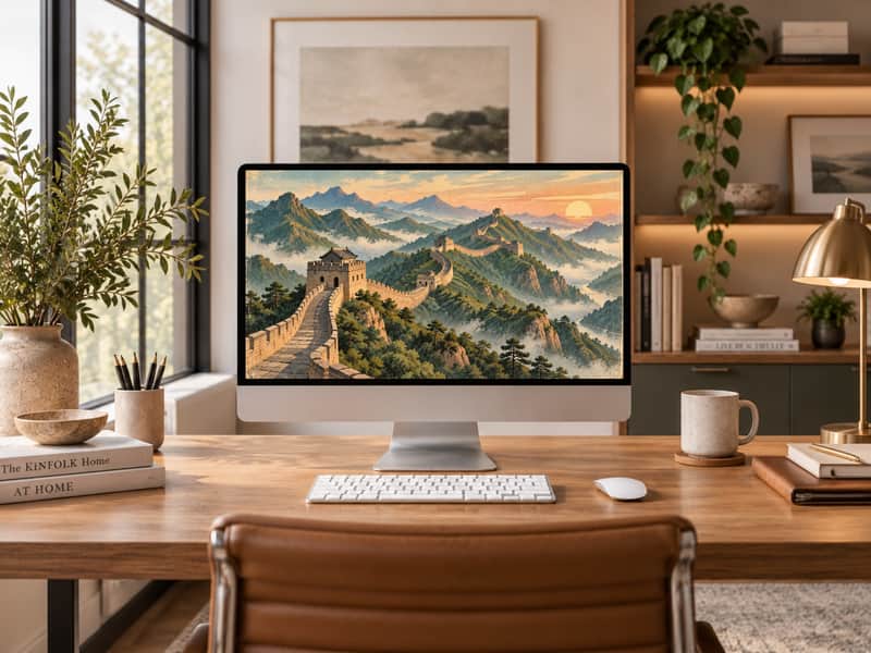 Colosseum, Italy wallpaper shown on a desktop computer screen