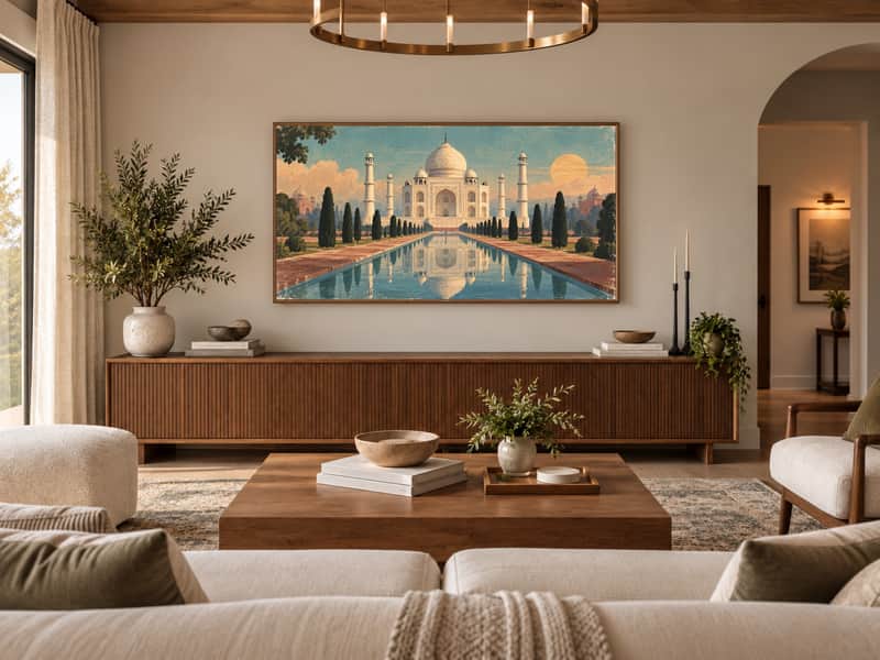 Petra, Jordan wallpaper shown as art on a Samsung Frame TV