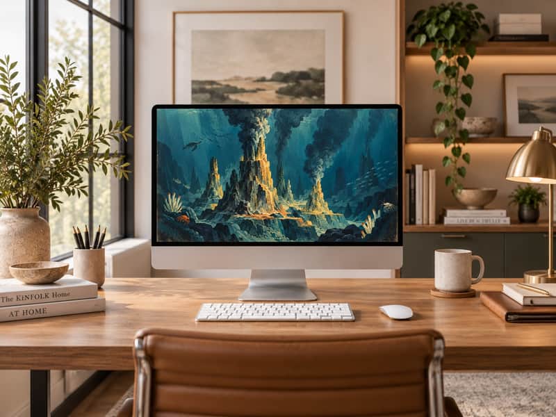 Northern Red Sea, Aqaba, Jordan wallpaper shown on a desktop computer screen